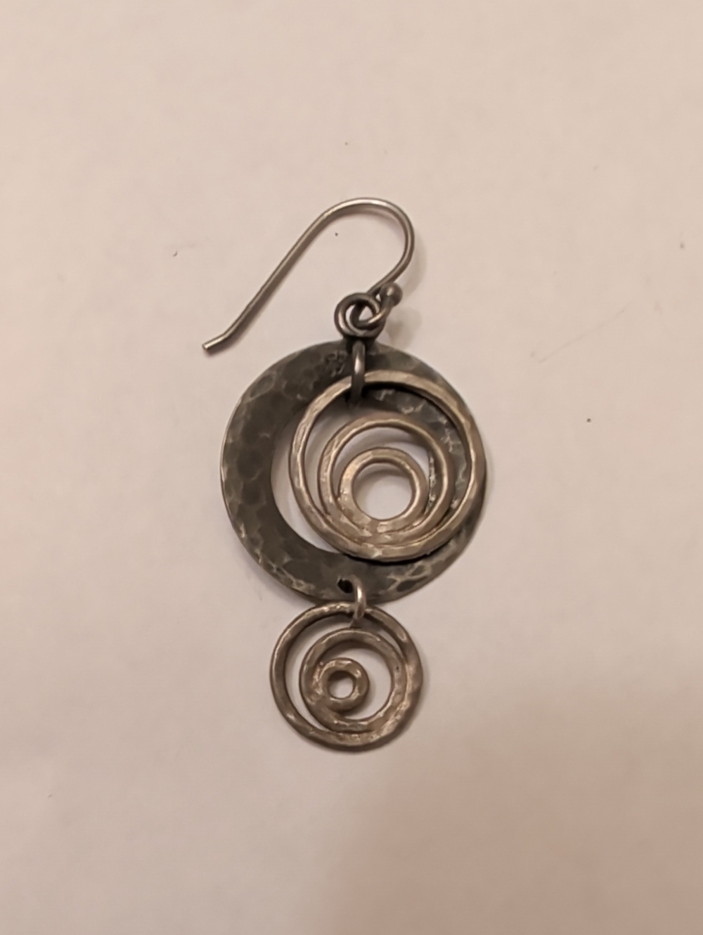 Silpada  Single Sterling Silver Hammered Spiral Drop Earring W1756